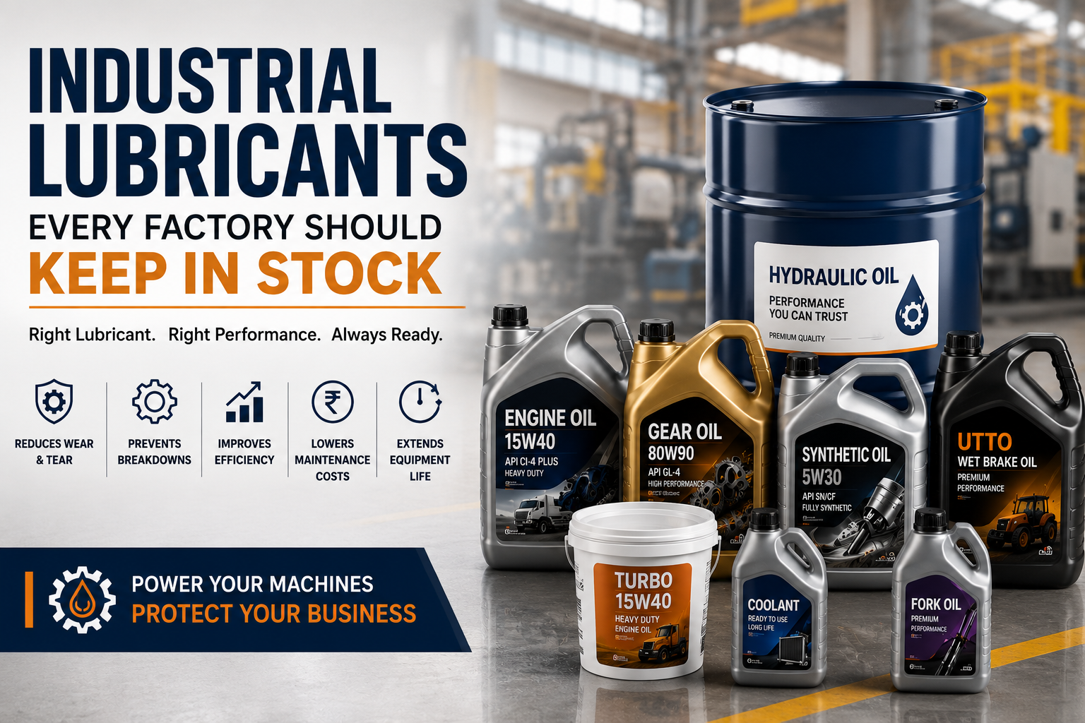 Essential Industrial Lubricants Every Factory Should Stock